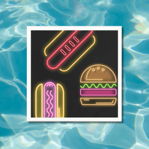 Serviette En Papier Chiens chauds et hamburger de restauration rapide