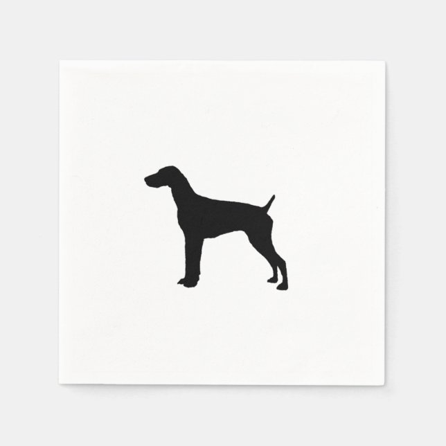 Serviette En Papier Chiens d'amour de Silhouette Pointeur Allemand Cou (Devant)