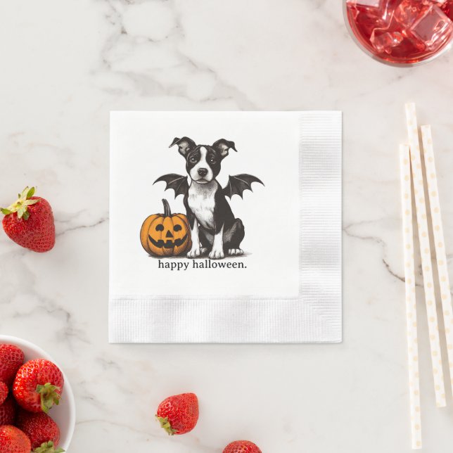 Serviette En Papier Chiens de Halloween (En situation)