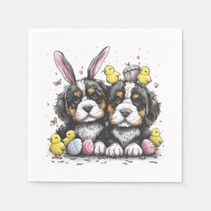 Serviette En Papier Chiens de montagne bernois de Pâques