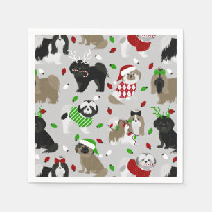 Serviette En Papier Chiens de Noël Chih Tzu Chiens serviettes