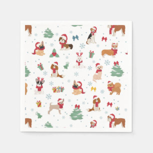 Serviette En Papier Chiens de Noël en accessoires de vacances