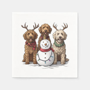 Serviette En Papier Chiens de Noël Goldendoodle