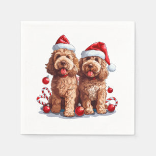 Serviette En Papier Chiens de Noël Goldendoodle