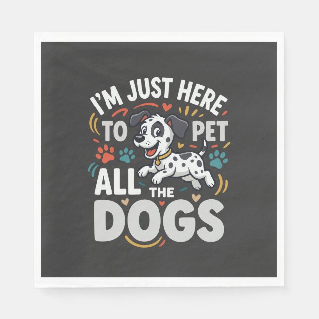 Serviette En Papier Chiens Drôles Amoureux Des Animaux Vector (Devant)