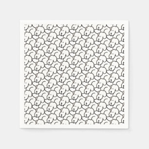 Serviette En Papier Chiens drôles de dessin animé assis