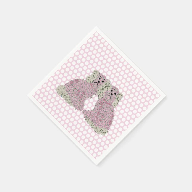 Serviette En Papier Chiens du Staffordshire rose Magnolia (Coin)