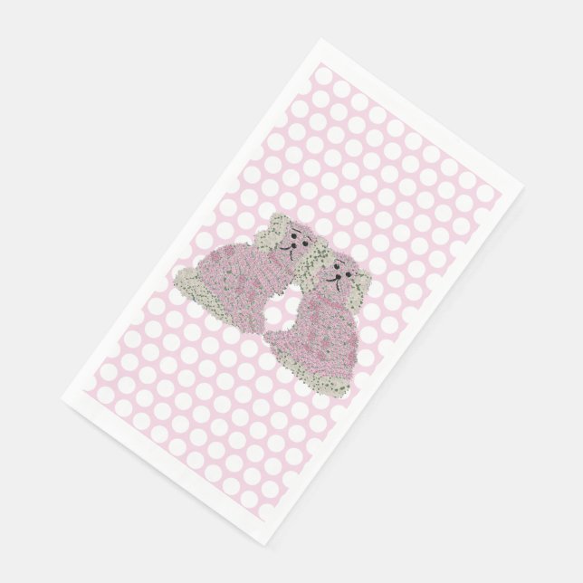 Serviette En Papier Chiens du Staffordshire rose Magnolia (Coin)