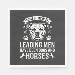 Serviette En Papier Chiens et chevaux menant les hommes