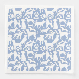 Serviette En Papier Chiens et pattes motif 02.b LBlue BG