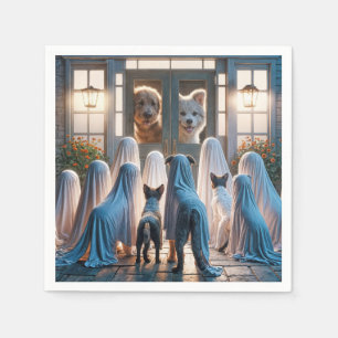 Serviette En Papier Chiens fantômes d'Halloween