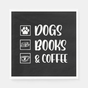 Serviette En Papier Chiens Livres Café Chien Drôle