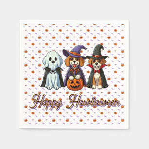 Serviette En Papier Chiens mignons comme fantôme, sorcière et vampire