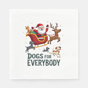 Serviette En Papier Chiens pour tout le monde Santa Noël drôle de Chri