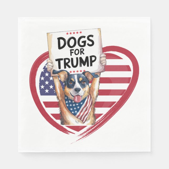 Serviette En Papier Chiens pour Trump : Patriots à la mâchoire (Devant)