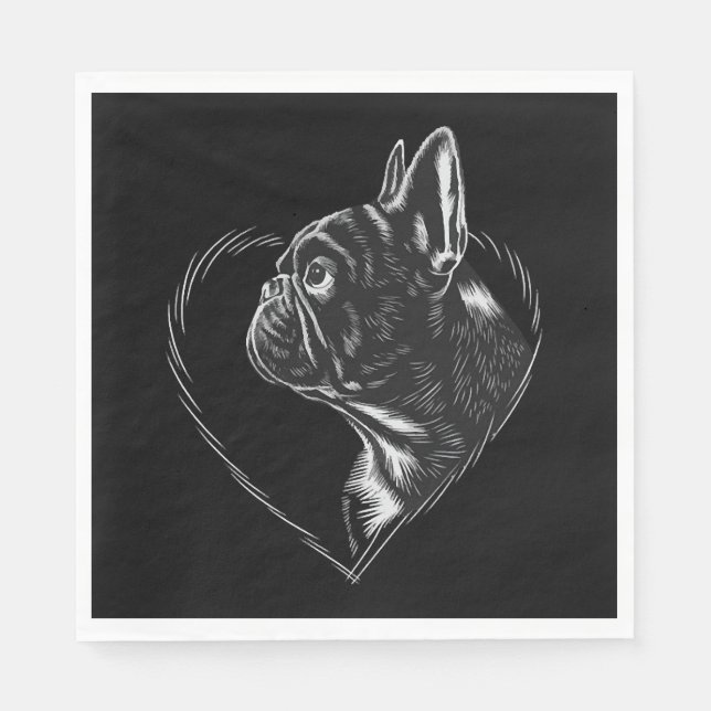 Serviette En Papier Chiffre de taureau français (Devant)