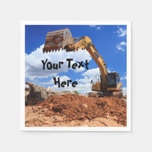 Serviette En Papier Chiffre d'excavateur de construction