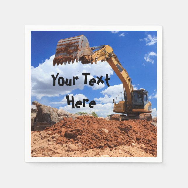 Serviette En Papier Chiffre d'excavateur de construction (Devant)