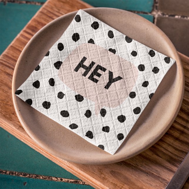 Serviette En Papier Chiffres noirs modernes et Conversation de bulles  (Créateur téléchargé)