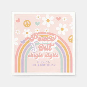 Serviette En Papier Chiffres simples Peace Out 10e anniversaire