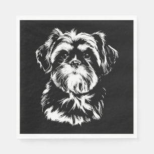 Serviette En Papier Chih Tzu Portrait Minimaliste Vêtements