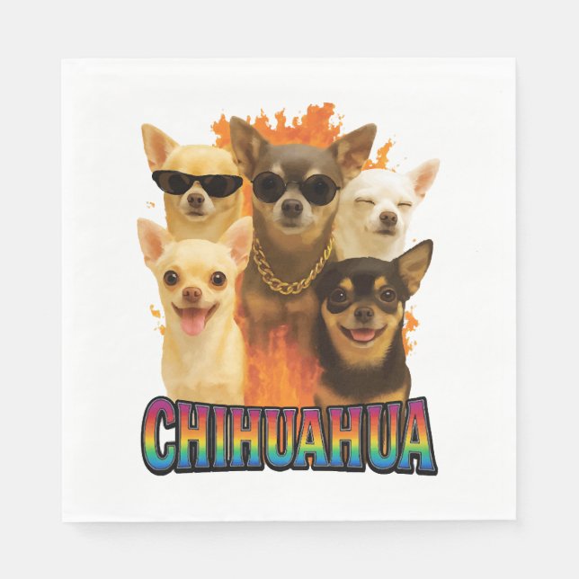 Serviette En Papier Chihuahua     (Devant)