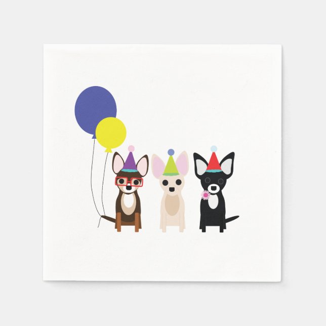 Serviette En Papier Chihuahua Annithday Napkins (Devant)