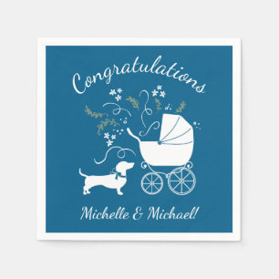 Serviette En Papier Chihuahua Baby shower Blue Boy