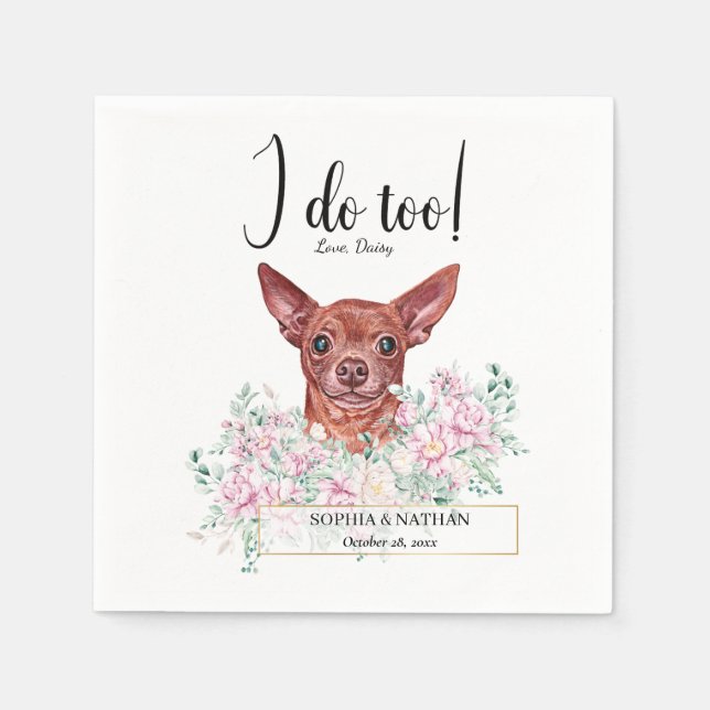 Serviette En Papier Chihuahua Chien Mariage Cocktail Serviettes (Devant)