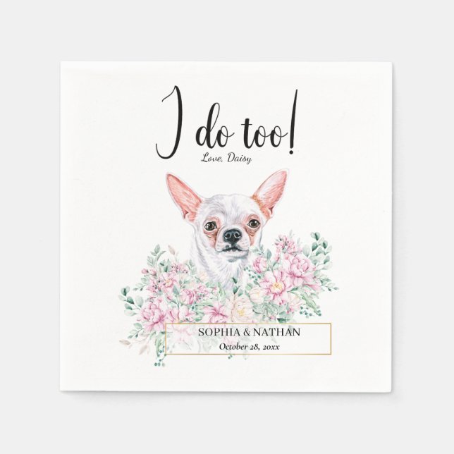 Serviette En Papier Chihuahua Chien Mariage Cocktail Serviettes (Devant)