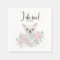 Chihuahua Chien Mariage Cocktail Serviettes