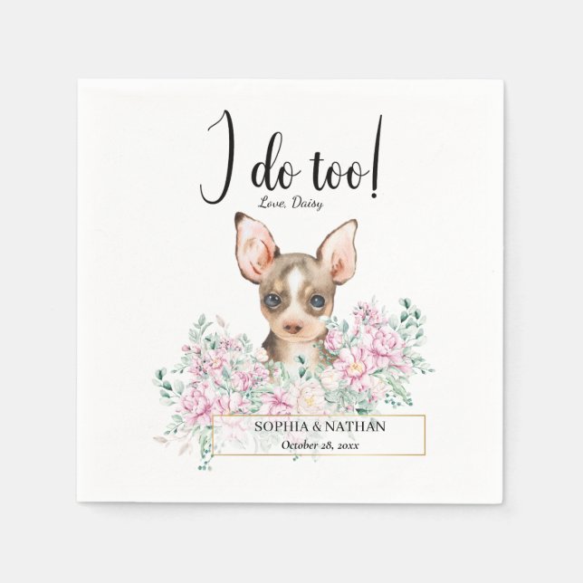 Serviette En Papier Chihuahua Chien Mariage Cocktail Serviettes (Devant)