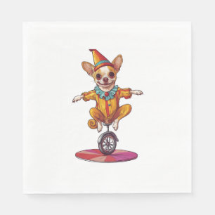 Serviette En Papier Chihuahua clown - Chien de cirque amusant