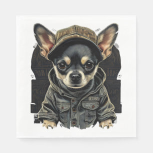Serviette En Papier Chihuahua Cool Chien Rap Hip-Hop Gangster