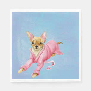 Serviette En Papier Chihuahua en peignoir Poupée de chien serviettes