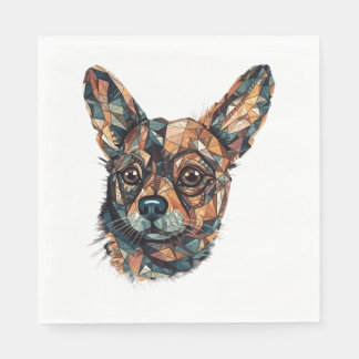 Serviette En Papier Chihuahua Mosaic Geometrical Art Chien