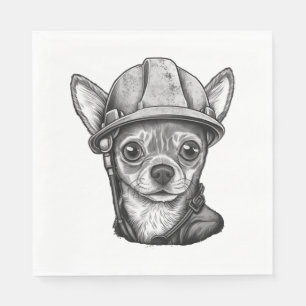 Serviette En Papier Chihuahua Ouvrier de construction