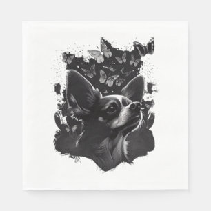 Serviette En Papier Chihuahua Papillon mignon Chien Nature Femmes