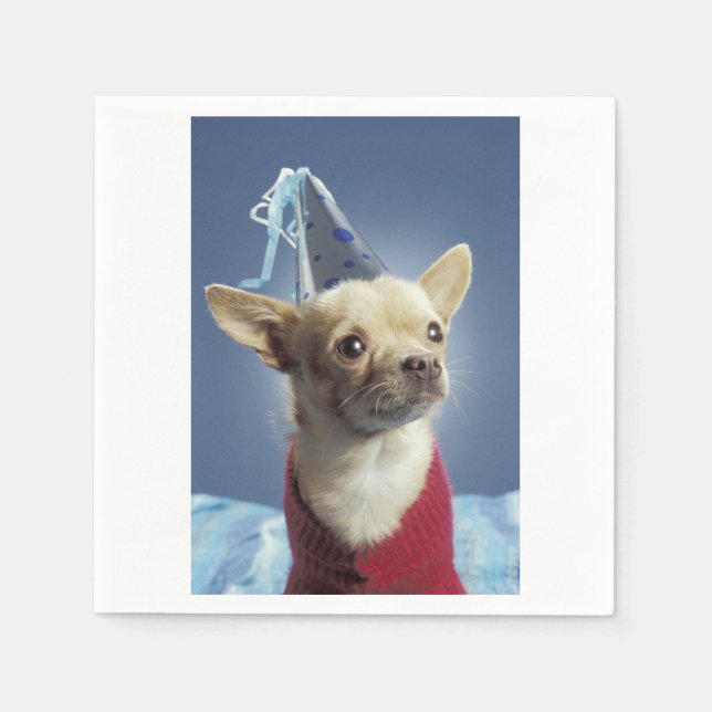 Serviette En Papier Chihuahua Party Chig Napkin (Devant)