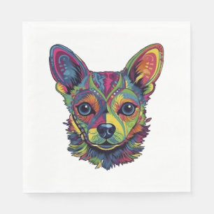 Serviette En Papier Chihuahua peinture Abstraite couleur mignonne chie