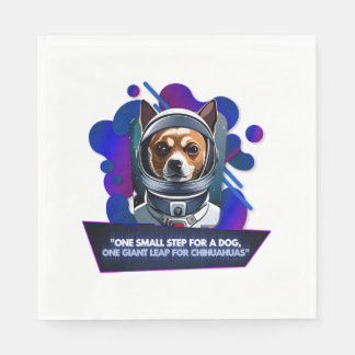 Serviette En Papier Chihuahua "Un petit pas pour un chien3