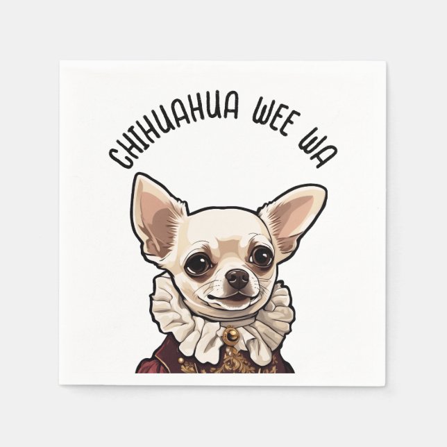 Serviette En Papier Chihuahua wee wa (Devant)
