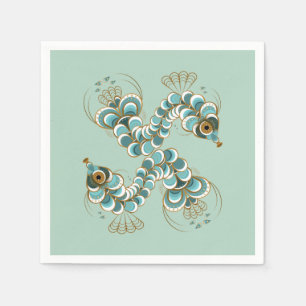 Serviette En Papier Chimera - Peacock Seahorse Papier Napkins
