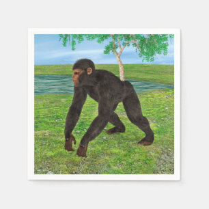 Serviette En Papier Chimpanzé