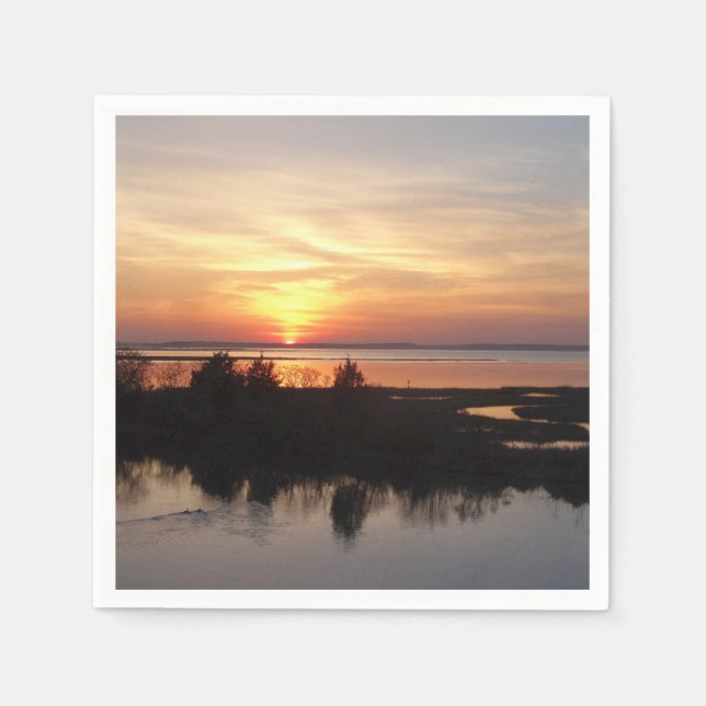 Serviette En Papier Chincoteague Sunset II Virginia Paysage (Devant)