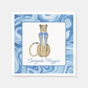 Serviette En Papier Chinoiserie Aquarelle Bow Cheetah Party Plaques