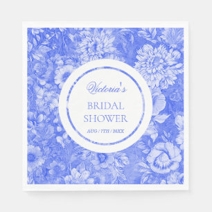 Serviette En Papier Chinoiserie bleu blanc Shower de mariage
