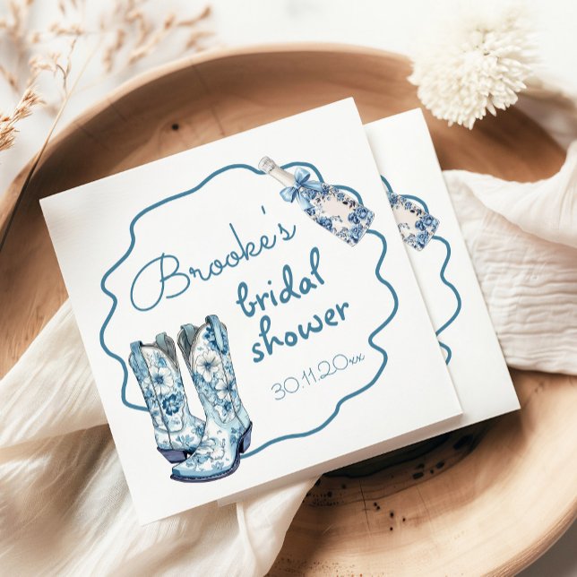 Serviette En Papier Chinoiserie Boots et Bubbly Enterrement de vie de  (Créateur téléchargé)