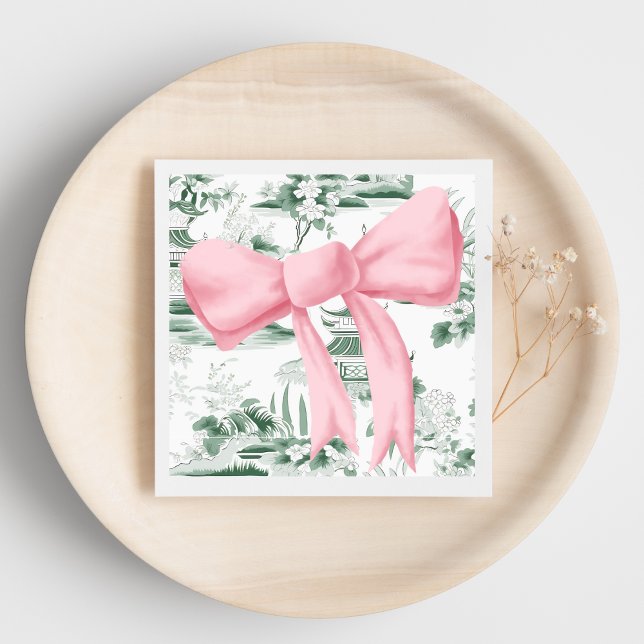 Serviette En Papier Chinoiserie de Bow rose Preppy Napkin (Créateur téléchargé)