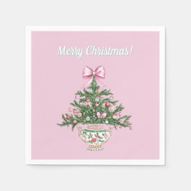 Serviette En Papier Chinoiserie Design Christmas Cocktail Napkin (Devant)